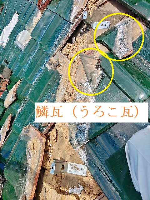 隅棟の鱗瓦